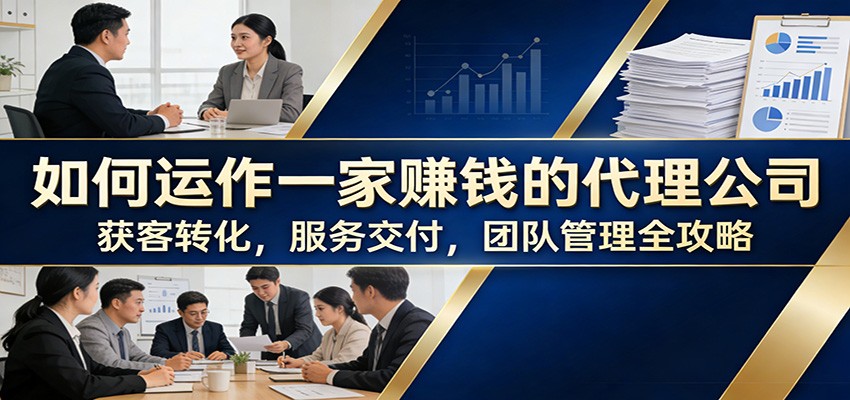 如何运作一家赚钱的代理公司：获客转化，服务交付，团队管理全攻略-送财鼠
