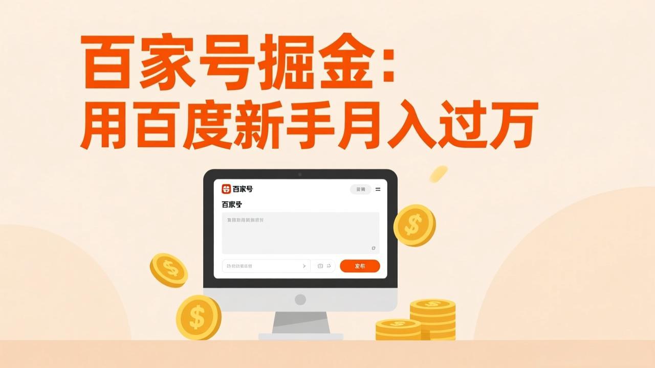 百家号掘金：用百度新手月入过万，日入300，无需引流，全新手机搬砖项目-送财鼠