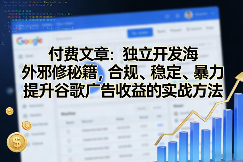 付费文章：独立开发海外邪修秘籍，合规、稳定、暴力提升谷歌广告收益的实战方法-送财鼠