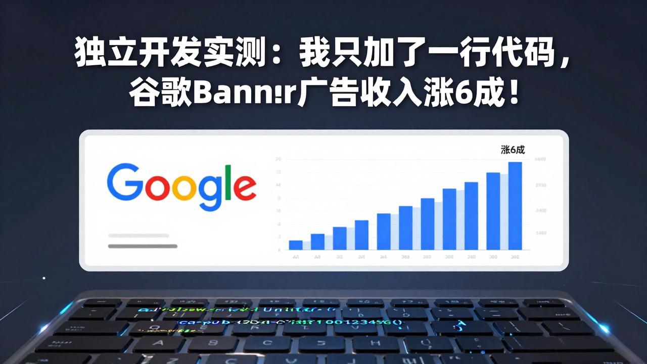 付费文章：独立开发实测：我只加了一行代码，谷歌Banner广告收入涨6成！-送财鼠