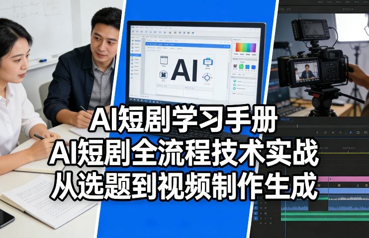 AI短剧学习手册，AI短剧全流程技术实战，从选题到视频制作生成-送财鼠