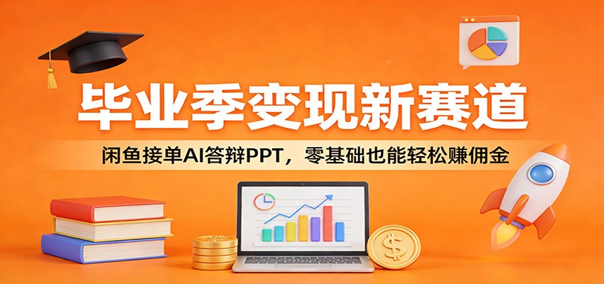 毕业季变现新赛道：闲鱼接单AI答辩PPT，零基础也能轻松赚佣金-送财鼠
