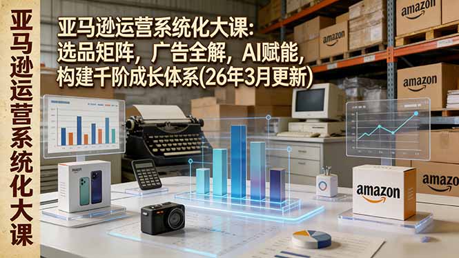 亚马逊运营系统化大课：选品矩阵，广告全解，AI赋能，构建千阶成长体系(26年3月更新-送财鼠