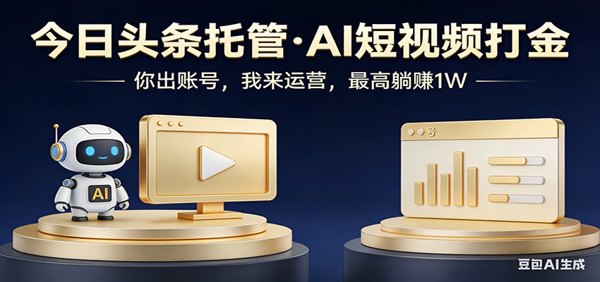 头条号AI托管，我提供作品，你提供账号，每天5分钟发布，小白躺赚3000+-送财鼠