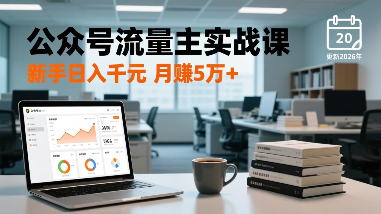 公众号流量主实战课-更新26年3月，爆文写作、流量池运营、多平台分发，新手日入千元月赚5w+-送财鼠