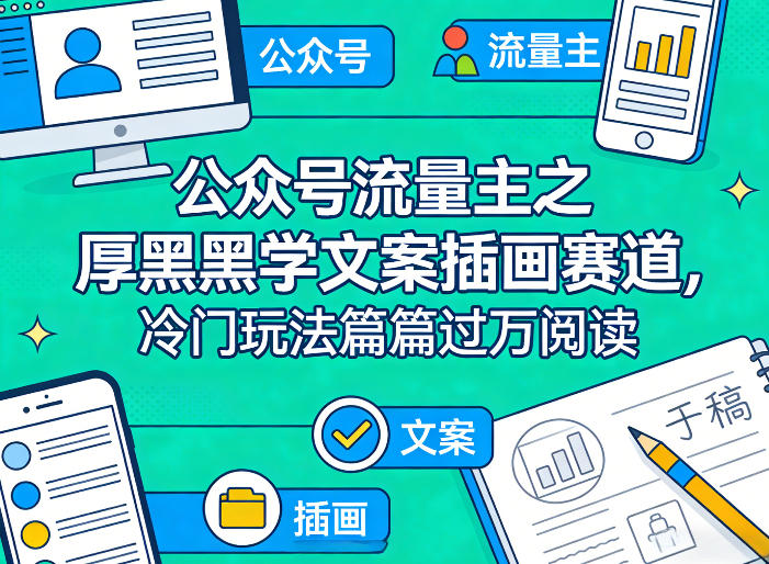 公众号流量主之厚黑学文案插画赛道,冷门玩法篇篇过万阅读