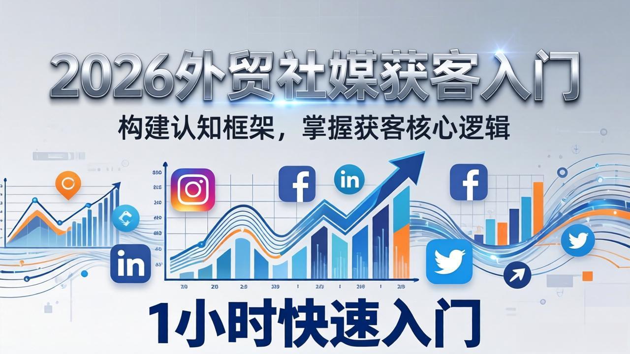 2026 外贸社媒获客入门：1小时搭建认知框架，新手快速开启社媒获客之路-送财鼠
