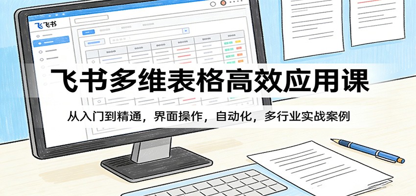 飞书多维表格高效应用课：从入门到精通，界面操作，自动化，多行业实战案例-送财鼠