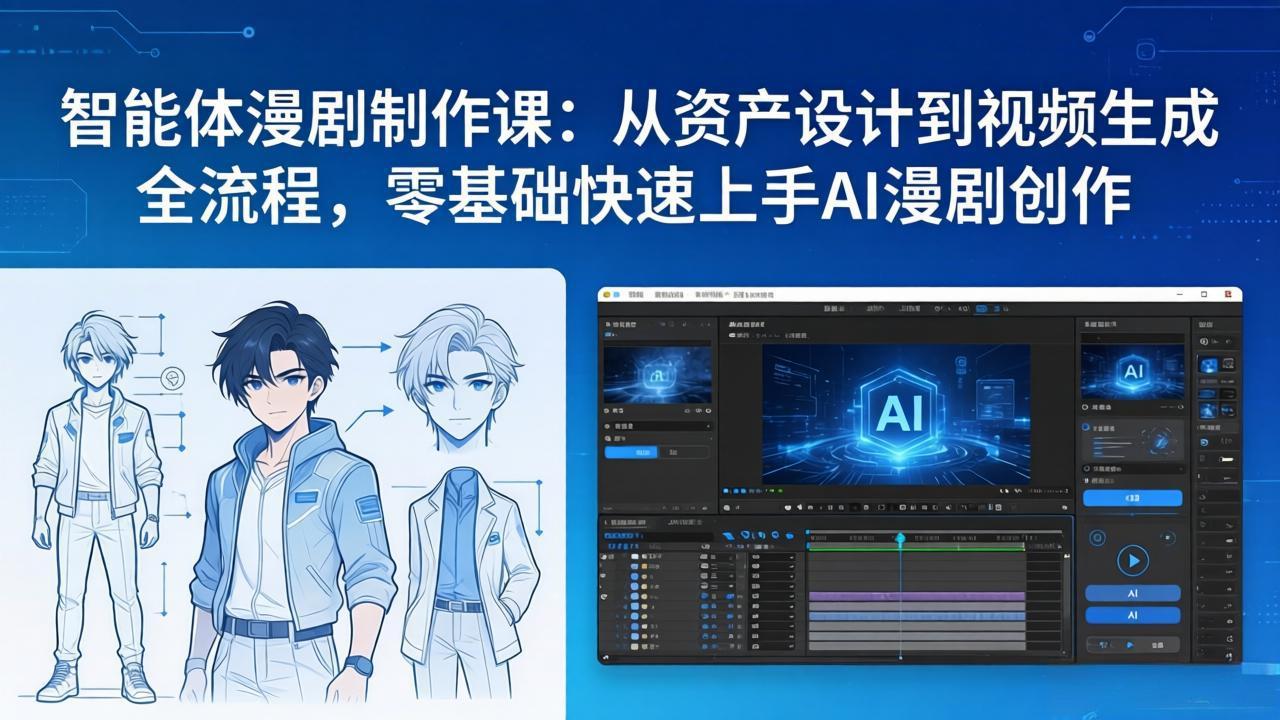 智能体漫剧制作课：从资产设计到视频生成全流程，零基础快速上手AI漫剧创作-送财鼠