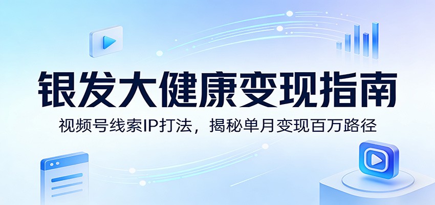 银发大健康变现指南：视频号线索IP打法，揭秘单月变现百万路径-送财鼠