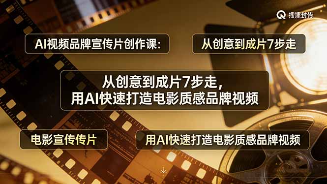 AI视频品牌宣传片创作课：从创意到成片7步走，用AI快速打造电影质感品牌视频-送财鼠