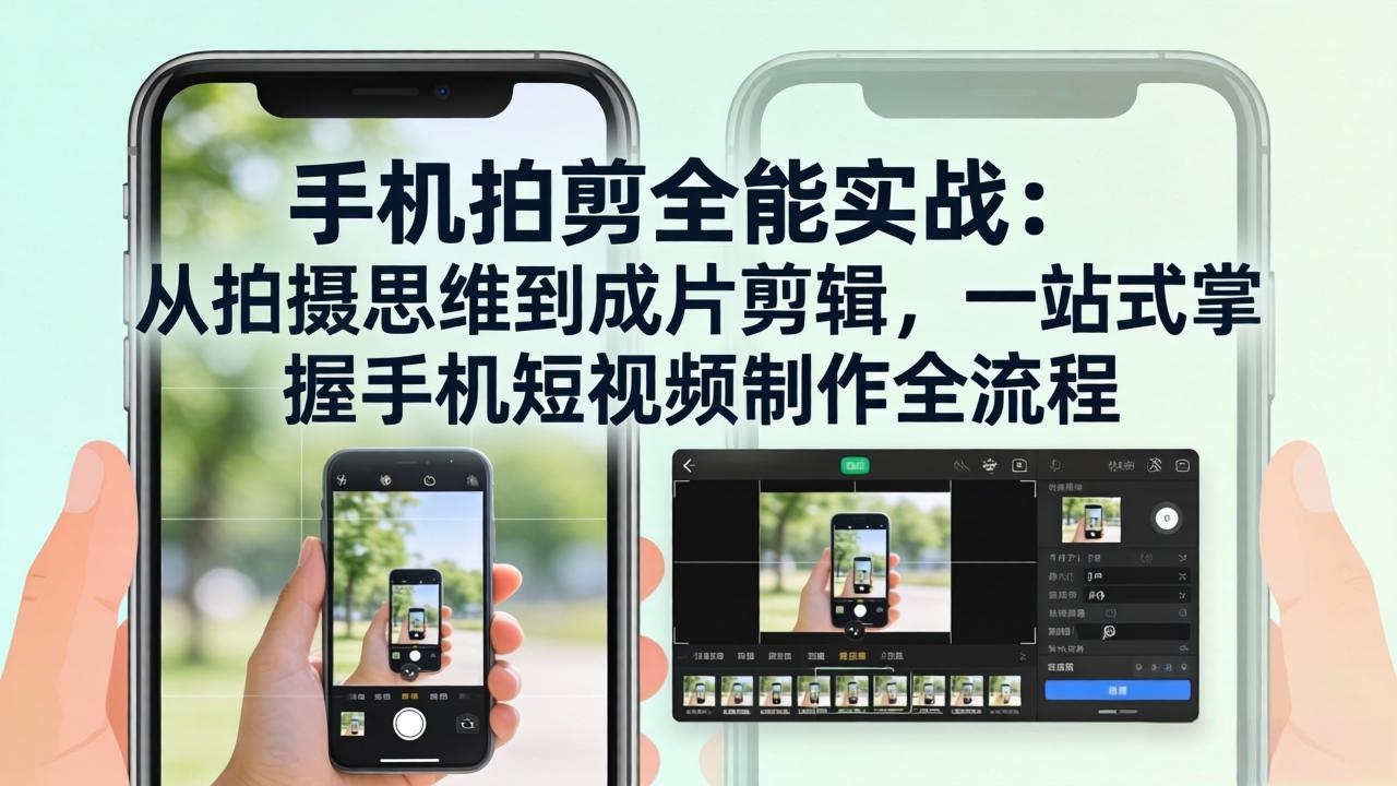 手机拍剪全能实战：从拍摄思维到成片剪辑，一站式掌握手机短视频制作全流程-送财鼠