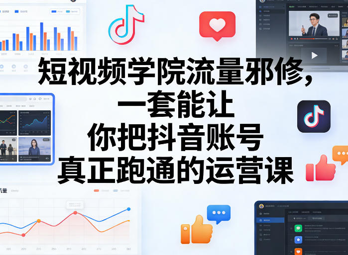 短视频学院流量邪修，一套能让你把抖音账号真正跑通的运营课-送财鼠