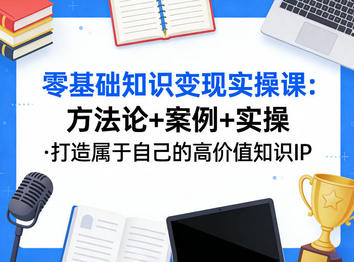 零基础知识变现实操课，方法论+案例+实操，打造属于自己的高价值知识IP-送财鼠
