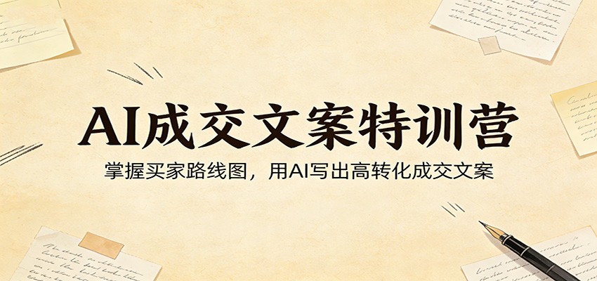 AI成交文案特训营：掌握买家路线图，用AI写出高转化成交文案-送财鼠
