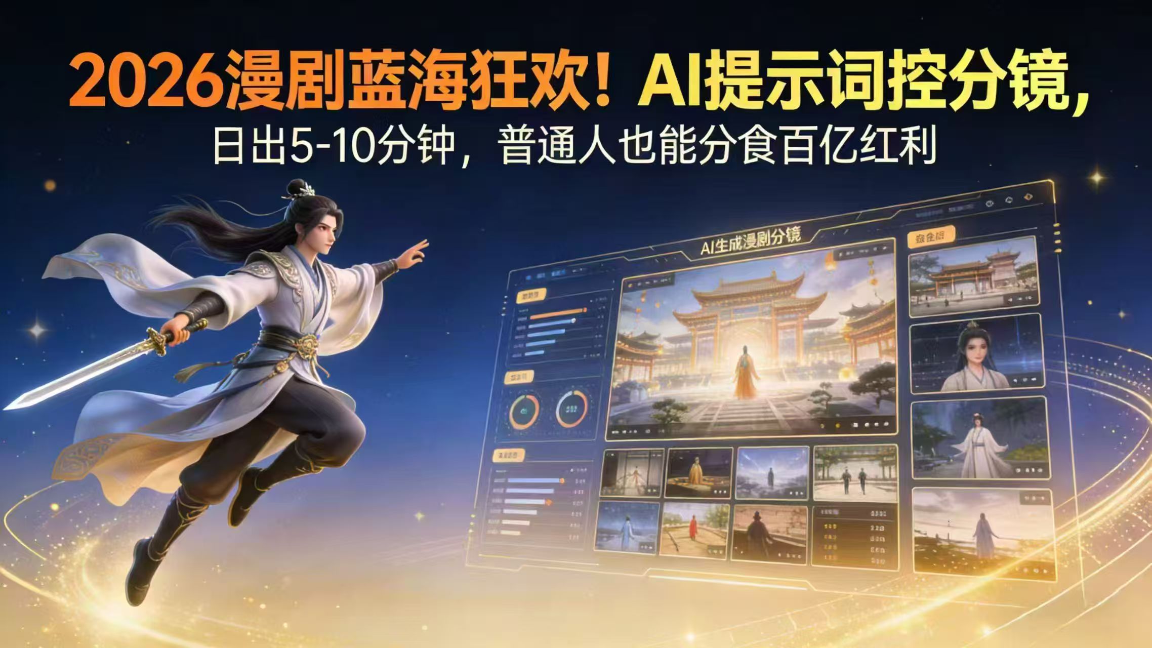 2026漫剧红利实锤！ AI 提示词控分镜， 普通人也能轻松月入过万-送财鼠