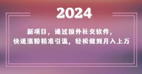 2024新项目，通过国外社交软件，快速涨粉精准引流，轻松做到月入上万【揭秘】-送财鼠