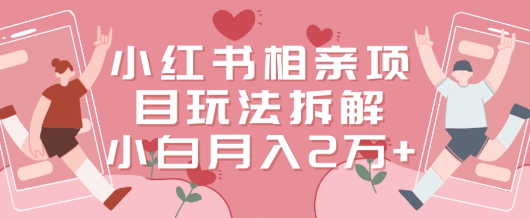 小红书相亲项目玩法拆解，有人通过这个副业项目做到了月收入2万多【揭秘】-送财鼠