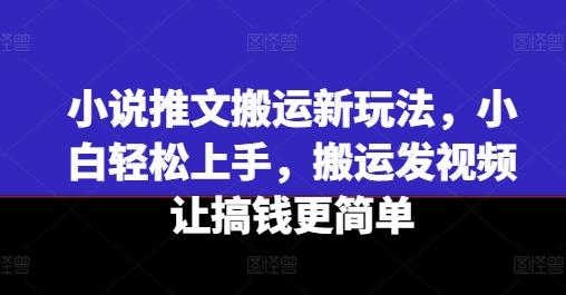 小说推文搬运新玩法，小白轻松上手，搬运发视频让搞钱更简单-送财鼠