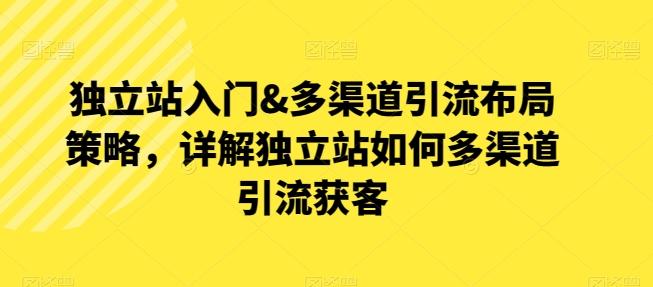 独立站入门&多渠道引流布局策略，详解独立站如何多渠道引流获客-送财鼠