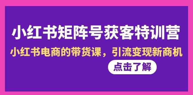 小红书矩阵号获客特训营-第10期，小红书电商的带货课，引流变现新商机-送财鼠