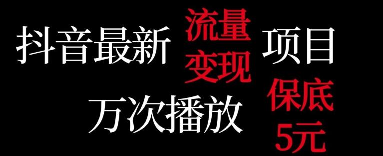 抖音流量变现，万次播放保底5元，额外收入-送财鼠
