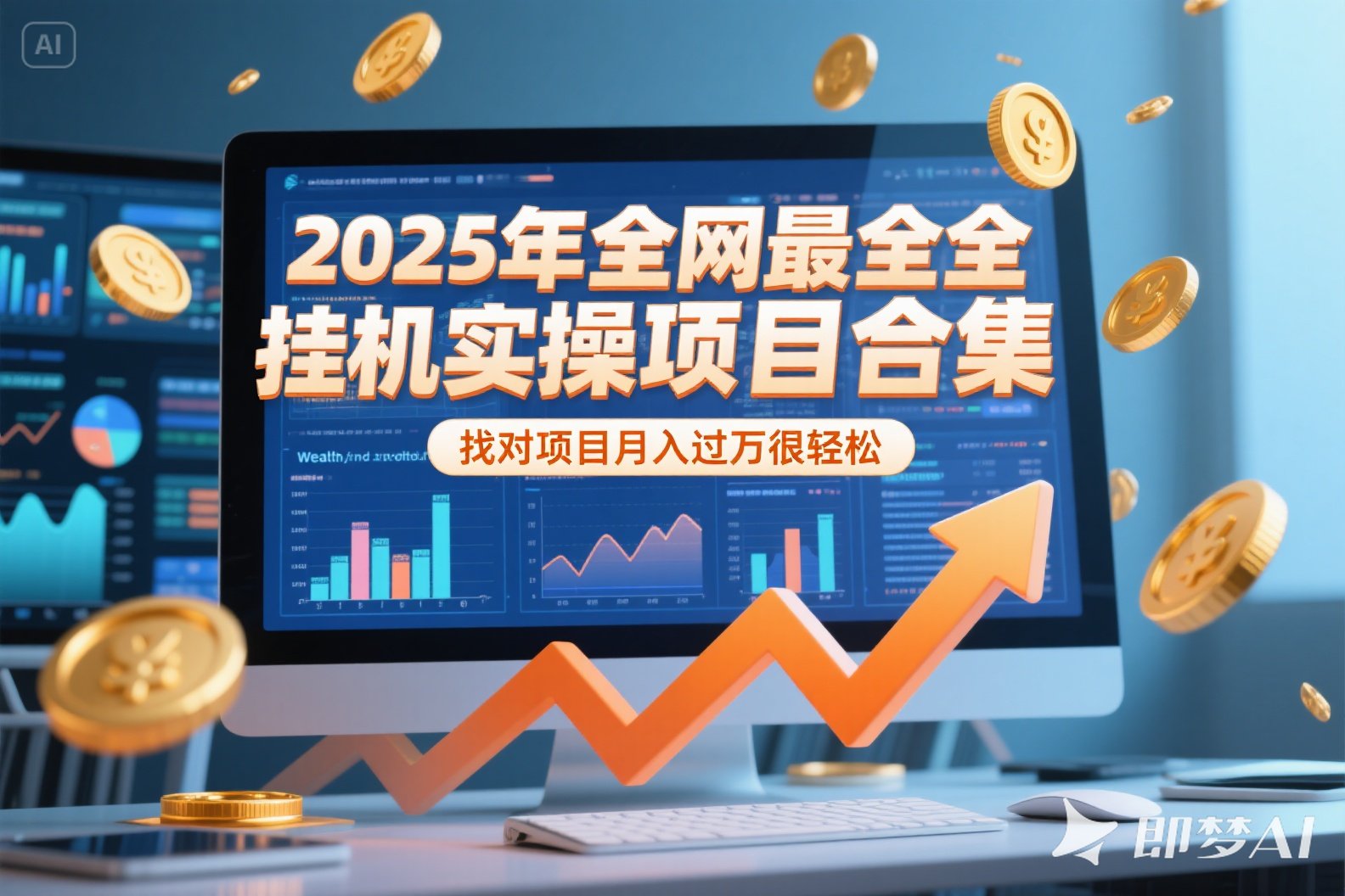 2025年挂机实操项目实操演练，挂机类型，AI直播类型，轻资产创业类型…-送财鼠