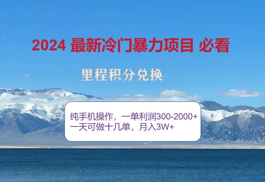 2024惊爆冷门暴利，里程积分最新玩法，高爆发期，一单300+—2000+-送财鼠