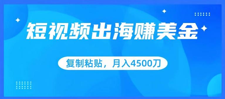 短视频出海赚美金，复制粘贴批量操作，小白轻松掌握，月入4500美刀【揭秘】-送财鼠