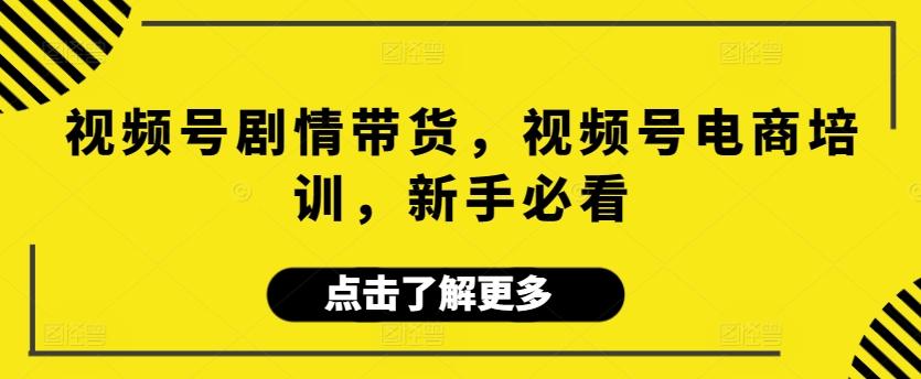 视频号剧情带货，视频号电商培训，新手必看-送财鼠