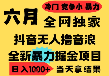 25年6月高爆抖音无人直播最新撸音浪掘金项目，小白可做，无脑日入1k+，门槛低可批量矩阵【揭秘】-送财鼠
