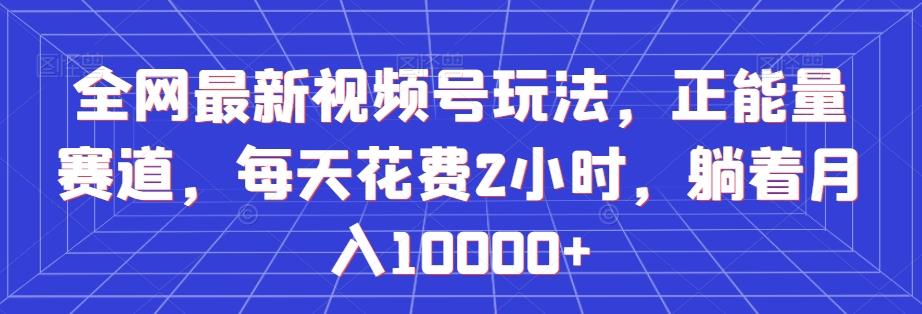 全网最新视频号玩法，正能量赛道，每天花费2小时，躺着月入10000+【揭秘】-送财鼠