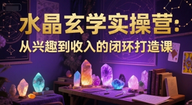 水晶玄学实操营:从兴趣到收入的闭环打造课