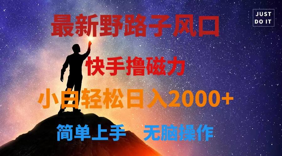 最新风口！快手撸磁力，野路子，小白无脑操作日入2000+-送财鼠