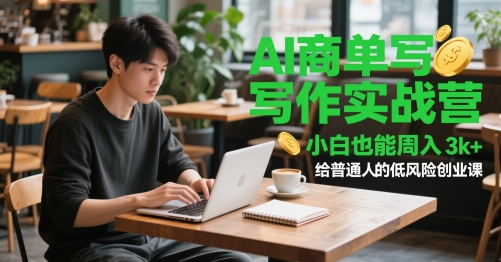 AI商单写作实战营，小白也能周入3k+，给普通人的低风险创业课-送财鼠
