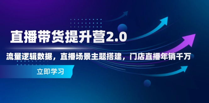 直播带货提升营2.0：流量逻辑数据，直播场景主题搭建，门店直播年销千万-送财鼠