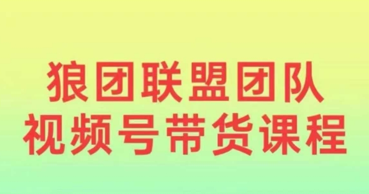 狼团联盟2024视频号带货，0基础小白快速入局视频号-送财鼠