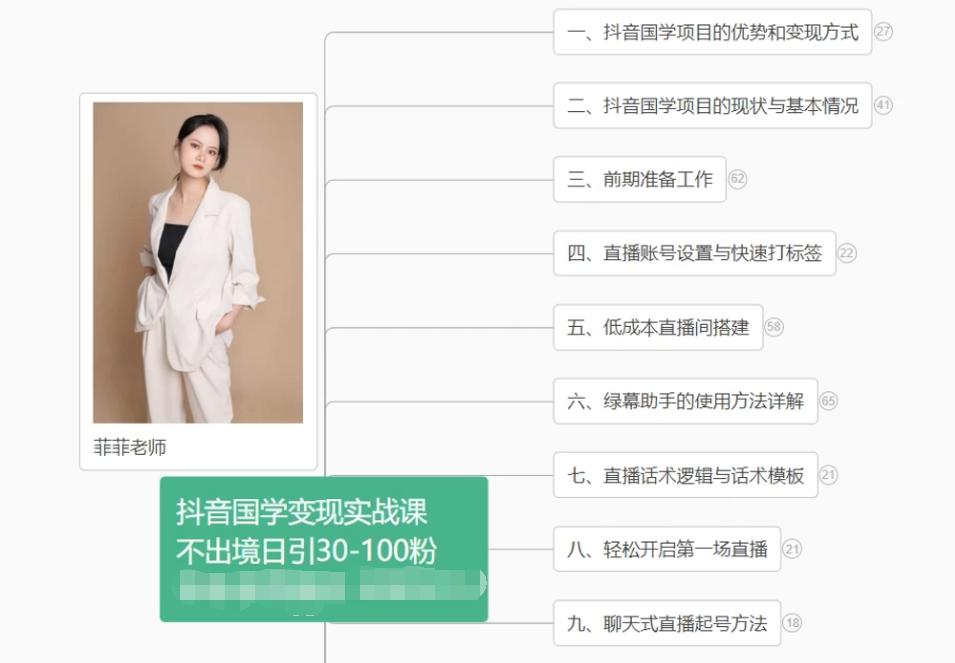 抖音国学变现项目：不出境日引30-100粉实战课程-送财鼠