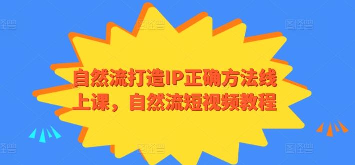 自然流打造IP正确方法线上课，自然流短视频教程-送财鼠