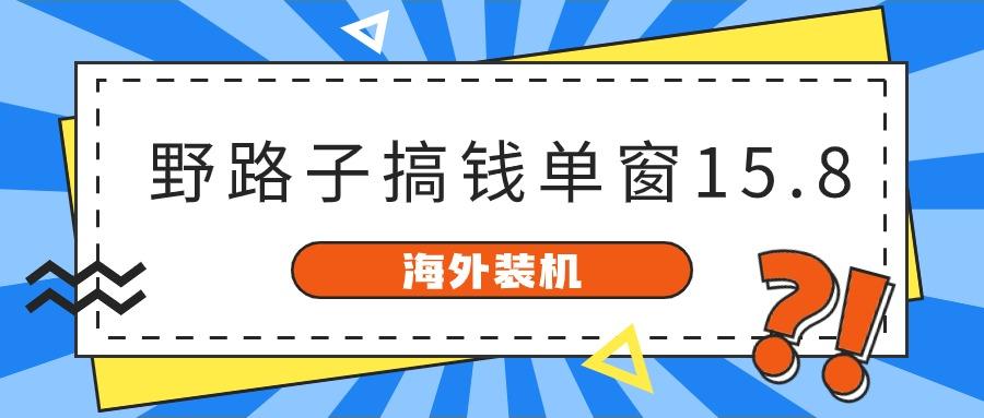 海外装机,野路子搞钱,单窗口15.8,亲测已变现10000+-送财鼠