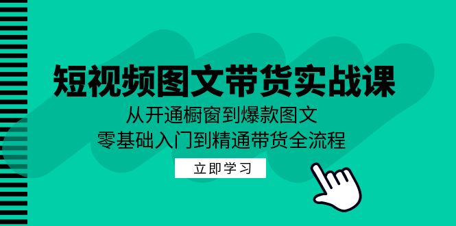 短视频图文带货实战课：从开通橱窗到爆款图文，零基础入门到精通带货-送财鼠