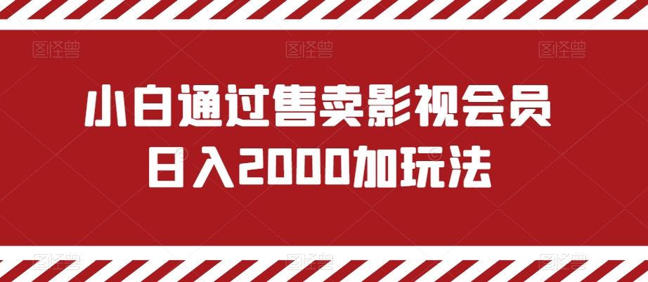 小白通过售卖影视会员日入2000加玩法-送财鼠