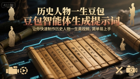 历史人物一生豆包智能体生成提示词，让你快速制作历史人物一生类视频，简单易上手-送财鼠