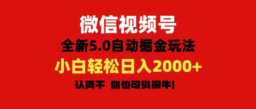 微信视频号变现，5.0全新自动掘金玩法，日入利润2000+有手就行-送财鼠