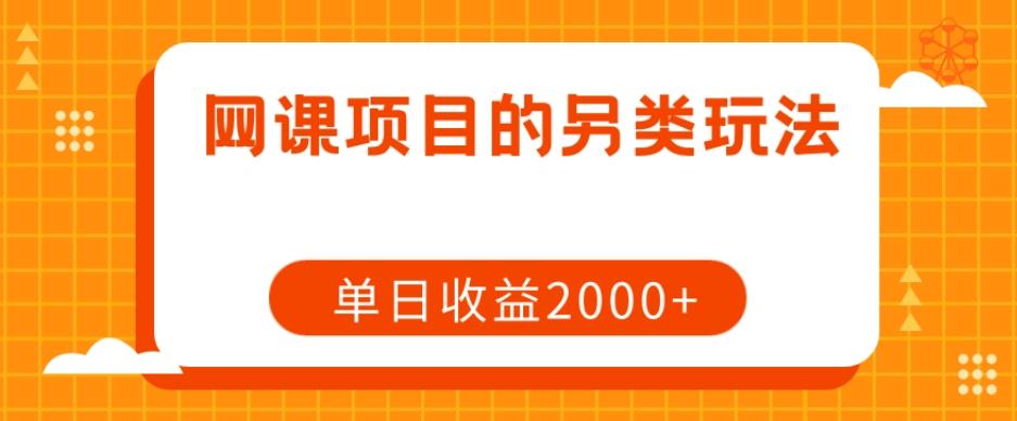 网课项目的另类玩法，单日收益2000+【揭秘】-送财鼠