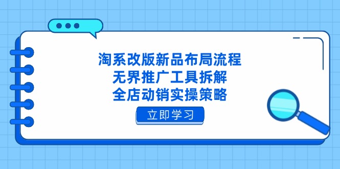 淘系改版新品布局流程，无界推广工具拆解，全店动销实操策略-送财鼠