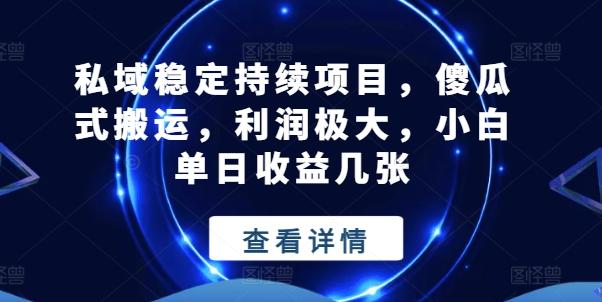 私域稳定持续项目，傻瓜式搬运，利润极大，小白单日收益几张【揭秘】-送财鼠