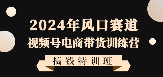 2024年风口赛道视频号电商带货训练营搞钱特训班，带领大家快速入局自媒体电商带货-送财鼠