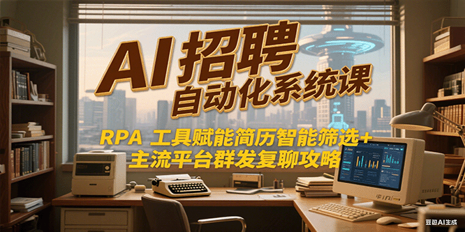 AI招聘自动化系统课，RPA工具赋能简历智能筛选+主流平台群发复聊全攻略-送财鼠