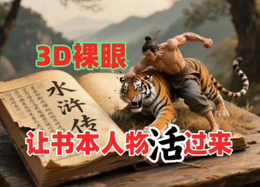书本人物裸眼3D视频，新的玩法，流量超猛，保姆级教程-送财鼠